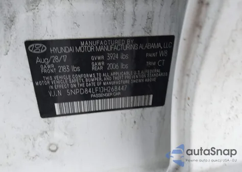 2018 Hyundai Elantra Sel from USA, damaged, VIN 5NPD84LF1JH268447